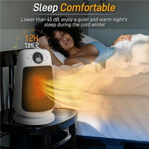 Space Heater, Portable Electric Heaters for Indoor Use with Thermostat, Remote - Picture 5 of 7